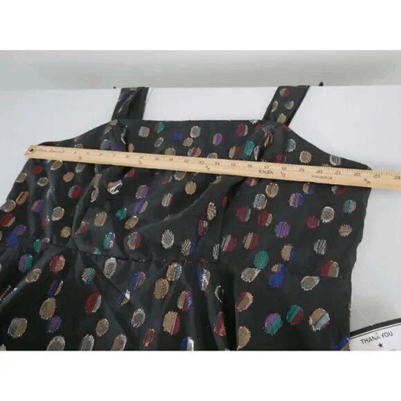 City Studios Plus Size Metallic Dot Skater Dress 20W Black Party - Picture 4 of 8